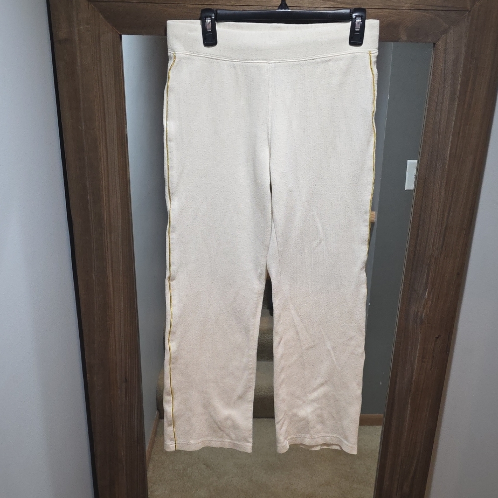 Ralph‎ Lauren Active Ivory Pants with Gold Accent Stripe - S